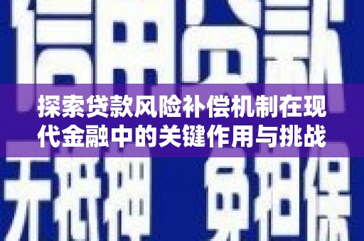 黔西探索贷款风险补偿机制在现代金融中的关键作用与挑战