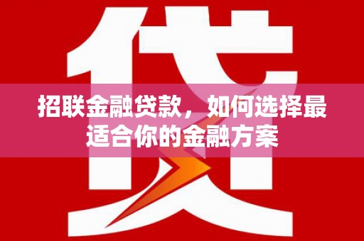 黔西招联金融贷款，如何选择最适合你的金融方案