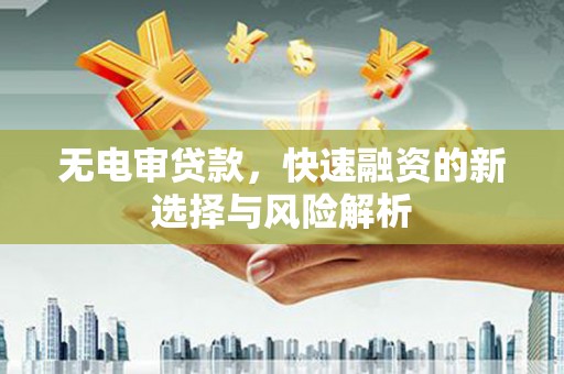 黔西无电审贷款，快速融资的新选择与风险解析