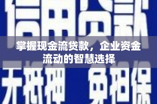 黔西掌握现金流贷款，企业资金流动的智慧选择