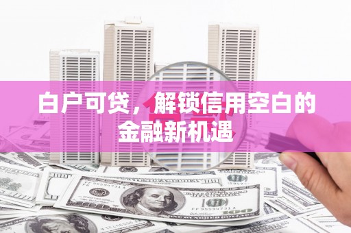 黔西白户可贷，解锁信用空白的金融新机遇