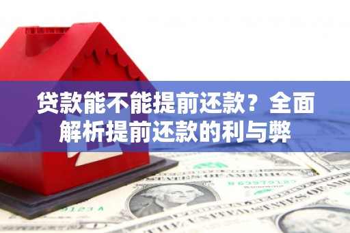 黔西贷款能不能提前还款？全面解析提前还款的利与弊