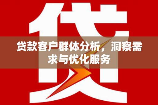 黔西贷款客户群体分析，洞察需求与优化服务